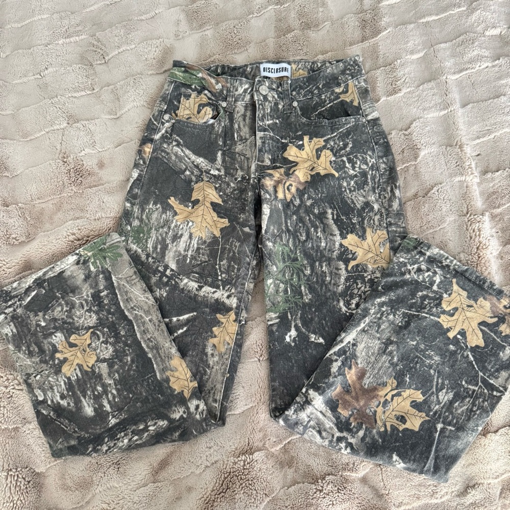 Woodland Camp Leaf Print Denim Jeans
